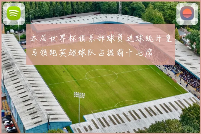 本届世界杯俱乐部球员进球统计皇马领跑英超球队占据前十七席